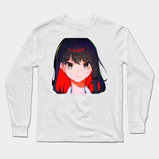 Cute long hair anime girl Long Sleeve T-Shirt